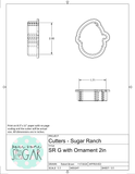 Sugar Ranch G with Ornament Cookie Cutter or Fondant Cutter