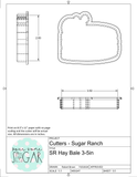 Sugar Ranch Hay Bale Cookie Cutter/Fondant Cutter or STL Download