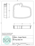 Sugar Ranch Hay Bale Cookie Cutter/Fondant Cutter or STL Download