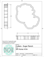 Sugar Ranch Horse Cookie Cutter/Fondant Cutter or STL Download