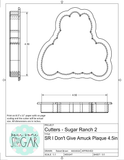 Sugar Ranch I Don't Give Amuck Plaque Cookie Cutter/Fondant Cutter or STL Download