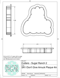 Sugar Ranch I Don't Give Amuck Plaque Cookie Cutter/Fondant Cutter or STL Download