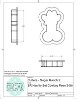 Sugar Ranch Nashty Set Cowboy Peen Cookie Cutter/Fondant Cutter or STL Download