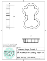 Sugar Ranch Nashty Set Cowboy Peen Cookie Cutter/Fondant Cutter or STL Download