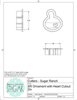 Sugar Ranch Ornament With or Without Heart Cutout Cookie Cutter or Fondant Cutter