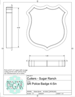 Sugar Ranch Police Badge Cookie Cutter