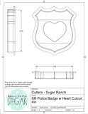 Sugar Ranch Police Badge with Heart Cutout Cookie Cutter