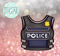 Sugar Ranch Police Vest Cookie Cutter