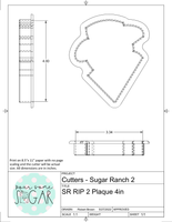 Sugar Ranch RIP 2 Plaque Cookie Cutter/Fondant Cutter or STL Download