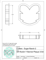 Sugar Ranch Rockin Y Banner Plaque Cookie Cutter/Fondant Cutter or STL Download