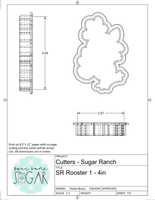 Sugar Ranch Rooster 1 Cookie Cutter/Fondant Cutter or STL Download