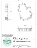 Sugar Ranch Rooster Head 1 Cookie Cutter/Fondant Cutter or STL Download