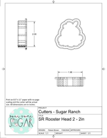 Sugar Ranch Rooster Head 2 Cookie Cutter/Fondant Cutter or STL Download