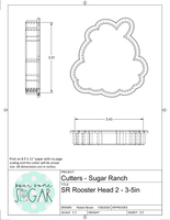 Sugar Ranch Rooster Head 2 Cookie Cutter/Fondant Cutter or STL Download