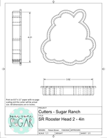 Sugar Ranch Rooster Head 2 Cookie Cutter/Fondant Cutter or STL Download