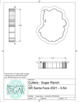 Sugar Ranch Santa Face 2021 Cookie Cutter or Fondant Cutter