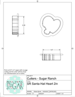 Sugar Ranch Santa Hat Heart Cookie Cutter or Fondant Cutter