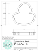 Sugar Ranch Santa Pool (Christmas in July) Cookie Cutter