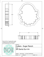 Sugar Ranch Santa Sun (Christmas in July) Cookie Cutter