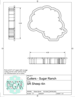 Sugar Ranch Sheep Cookie Cutter/Fondant Cutter or STL Download