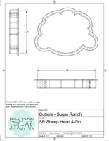Sugar Ranch Sheep Head Cookie Cutter/Fondant Cutter or STL Download