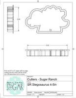 Sugar Ranch Stegosaurus Cookie Cutter/Fondant Cutter or STL Download