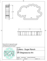 Sugar Ranch Stegosaurus Cookie Cutter/Fondant Cutter or STL Download