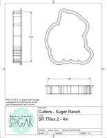 Sugar Ranch TRex 2 Cookie Cutter/Fondant Cutter or STL Download