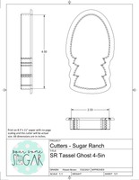 Sugar Ranch Tassel Ghost (Skinny) Cookie Cutter