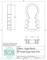 Sugar Ranch Tassel Sugar Skull (Super Skinny) Cookie Cutter