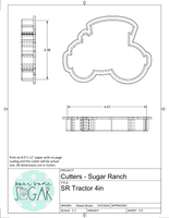 Sugar Ranch Tractor Cookie Cutter/Fondant Cutter or STL Download