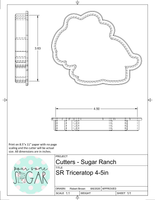 Sugar Ranch Triceratops Cookie Cutter/Fondant Cutter or STL Download