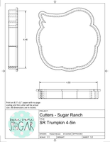 Sugar Ranch Trumpkin Cookie Cutter / Fondant Cutter or STL Download