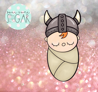 Sugar Ranch Viking Swaddled Baby (Skinny) Cookie Cutter
