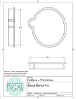 Santa Donut Cookie Cutter or Fondant Cutter