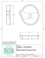 Santa Donut Cookie Cutter or Fondant Cutter