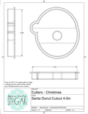 Santa Donut Cookie Cutter or Fondant Cutter