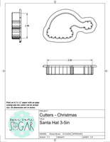 Santa Hat Cookie Cutter/Fondant Cutter or STL Download