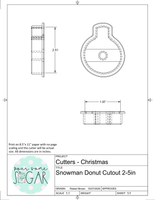 Snowman Donut Cookie Cutter or Fondant Cutter