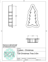 Tall Christmas Tree Cookie Cutter/Fondant Cutter or STL Download