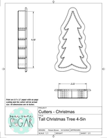 Tall Christmas Tree Cookie Cutter/Fondant Cutter or STL Download