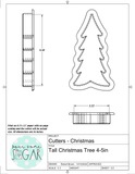 Tall Christmas Tree Cookie Cutter/Fondant Cutter or STL Download