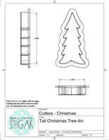 Tall Christmas Tree Cookie Cutter/Fondant Cutter or STL Download