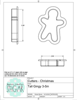 Tall Gingy Cookie Cutter/Fondant Cutter or STL Download