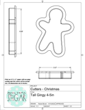 Tall Gingy Cookie Cutter/Fondant Cutter or STL Download