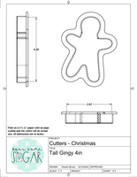 Tall Gingy Cookie Cutter/Fondant Cutter or STL Download