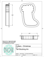 Tall Stocking Cookie Cutter/Fondant Cutter or STL Download