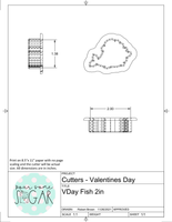 Valentine's Day Fish Cookie Cutter/Fondant Cutter or STL Download