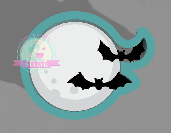 Moon with Bats Cookie Cutter