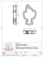 Southwest Christmas Cactus Cookie Cutter